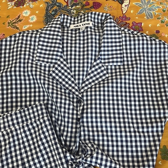 Nika Tang high waisted pants and cropped top gingham set - Picture 7 of 10